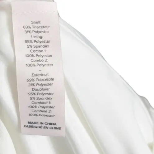 Cinq a Sept Mini Dress Size 10 White Puff Sleeve Cutout Back Women’s