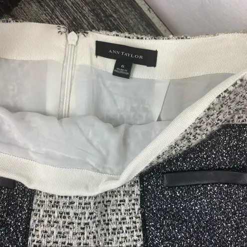 Ann Taylor  Gray Gray Woven Collarless Parchwork Jacket & Skirt Set NEW