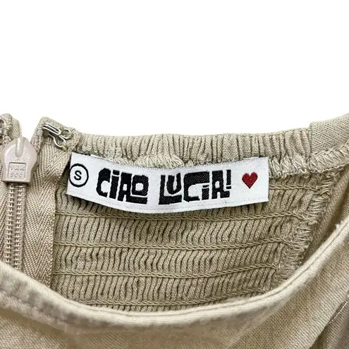 Ciao Lucia Rosalba Midi Dress Women’s Size Small Sandstone Linen A