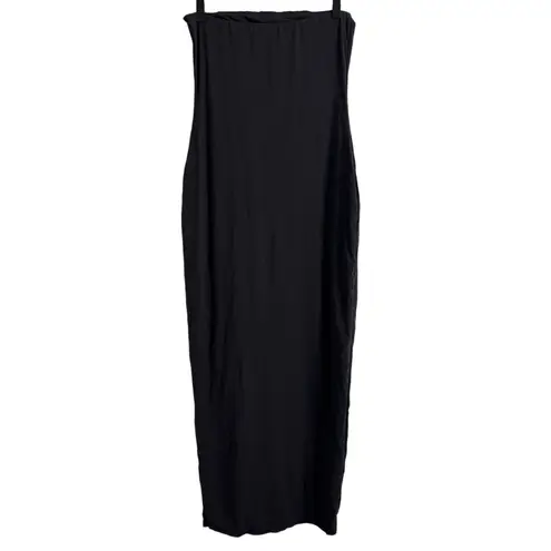 SKIMS Fits Everybody Wrap Long Slip Dress Maxi Black Size Large