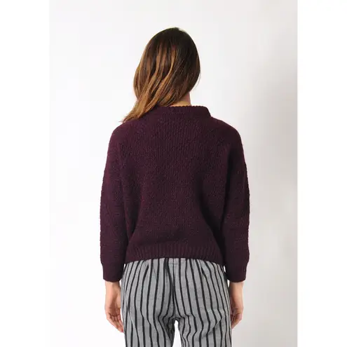 CHRISTINA LEHR Birch Alpaca Sweater Size Large Cable Knit Red Wool