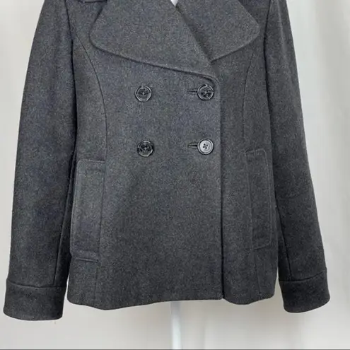 Banana Republic  Gray Wool Blend Double Breasted Classic Style Pea Coat NWOT