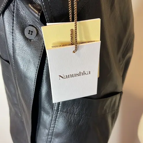 NANUSHKA “Berto” Vegan Leather Collared Button