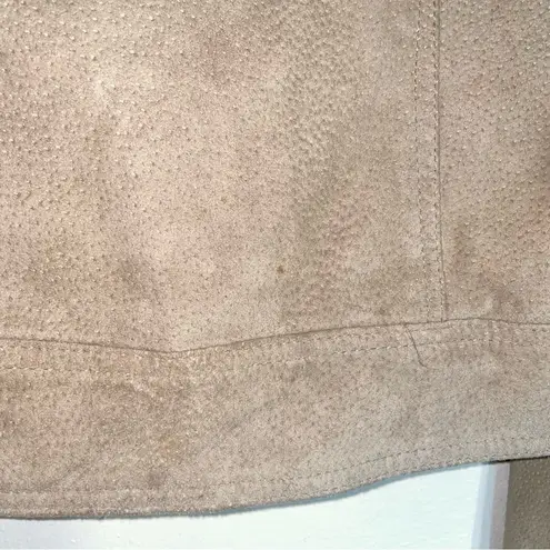 Dollhouse L Suede Leather Jacket Tan Ruffle Coat