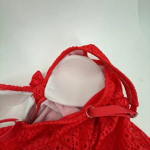 Swim Solutions Swim Dress Size 12 Bow Front Tummy Control Swimsuit Orange NWT