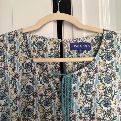 Ro’s Garden Igor Blue Floral and Striped Maxi Dress Green