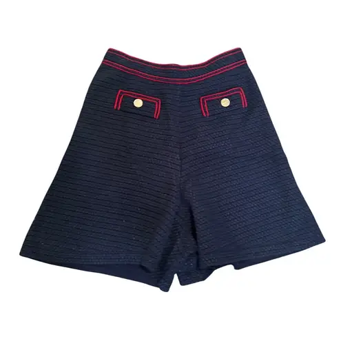 Sandro Paris Roddy Navy Textured Knit Shorts – NWT – Size 34 (US 2/XS) Blue