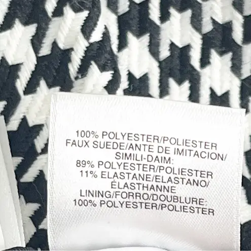 Kasper Houndstooth Long Sleeves Elbow Patches Lined Single Button Blazer 24W