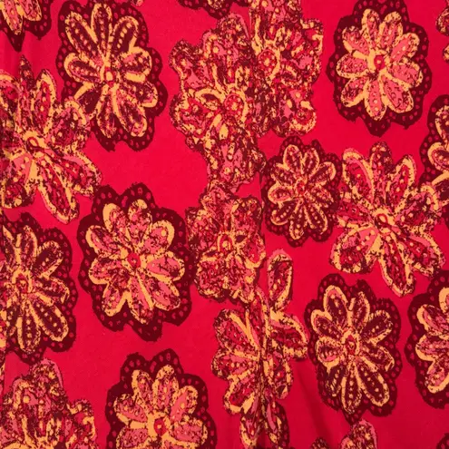 Ombre Dress Red Orange Floral Keyhole Sheath 12 Vibrant Summer Vintage 2000s Y2K