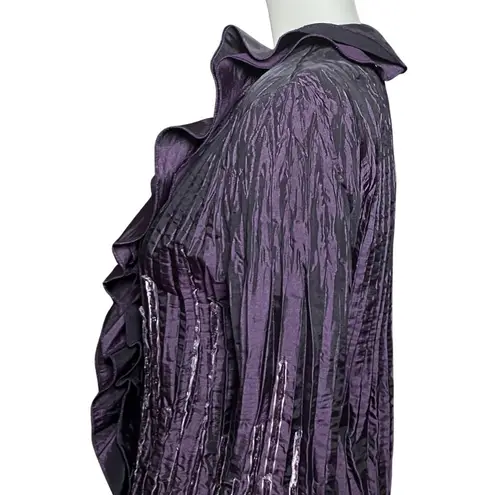 Vintage 90s Y2K Whimsigoth Gothic Purple Button Down Blouse. Small. Fairy Vampy