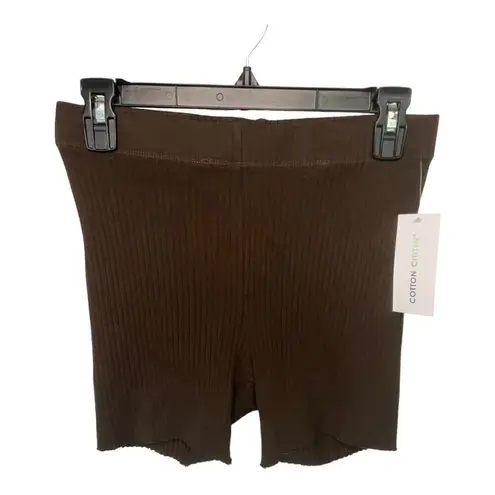 Cotton Citizen The Ibiza Ribbed Bike Shorts in Espresso Brown Size Medium NWT