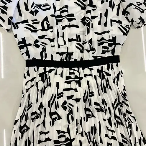 Maje Rosyla graphic pleated midi dress