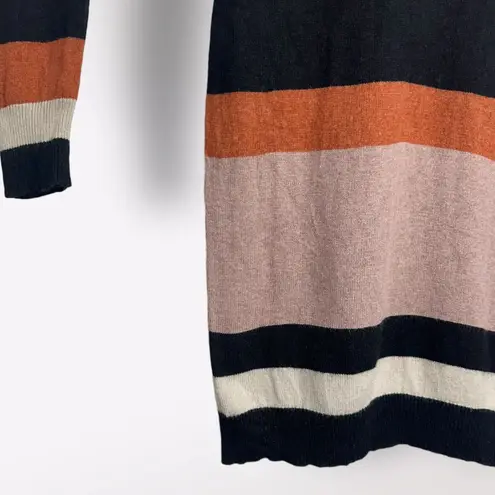 Acrobat | XS Sweater Dress Multi Knit Striped Brown Orange Black Silk Cashmere Pink