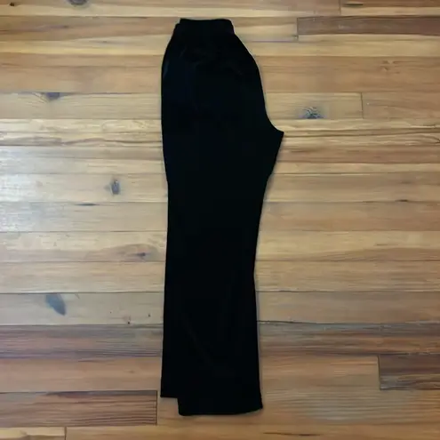 St. John Vintage Black Velour Velvet Pull-on Track Pants Womens Size Medium USA