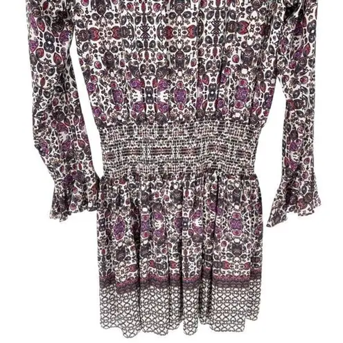 Shoshanna "Alina" Women’s 100% Silk White/Multi Paisley Blouson Dress Sz 8