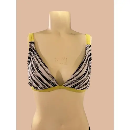 Mossimo Stripe Triangle Bikini Top Large Swimsuit Swim Yellow Black Size undefined