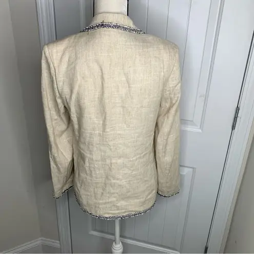 Love Token  linen blend one button closure blazer jacket size small minimalist