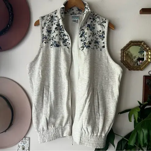 Vintage 90s WHITEFISH BAY floral vest Woman’s SIZE SMALL gorpcore granola girl Gray