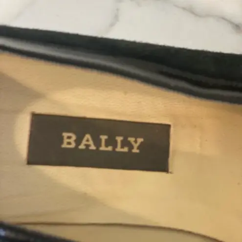 Vintage Bally Black Suede Leather Heels Shoes 7 37.5 Italian Designer