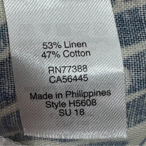 J. Crew Floral Linen Bend Scallop Hem Chino Shorts Blue White Size 0