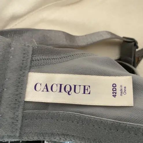Cacique 42DD Gray Lace Full Coverage Underwire Bra