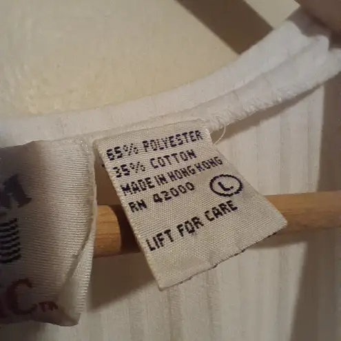 Vintage Denim Republic Ribbed Cropped Tank-Large-Button Front-Boxy-Square Neck