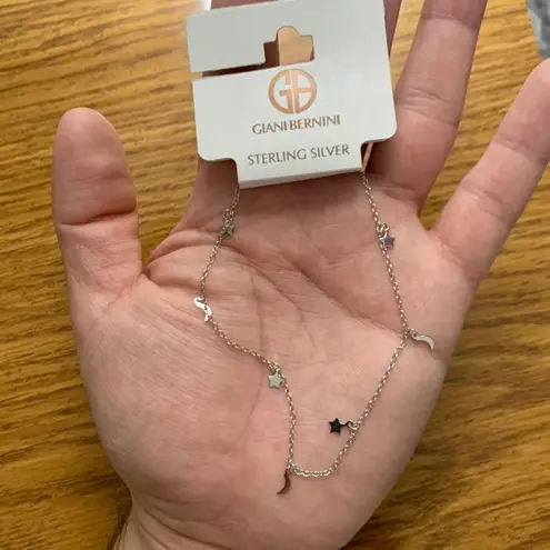 Giani Bernini Sterling Silver Chain Moon Star Dangle Anklet