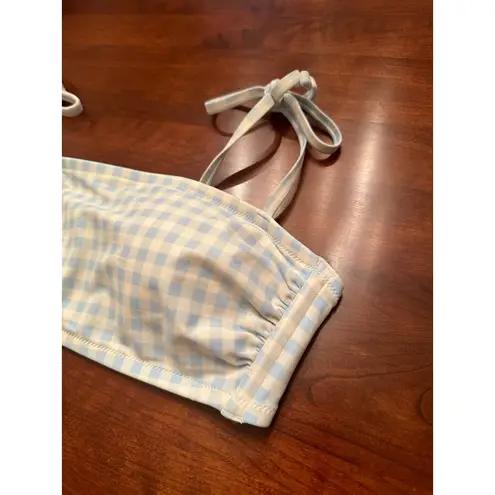 Kona Sol Large Blue and White Gingham Bikini Top (TOP ONLY)