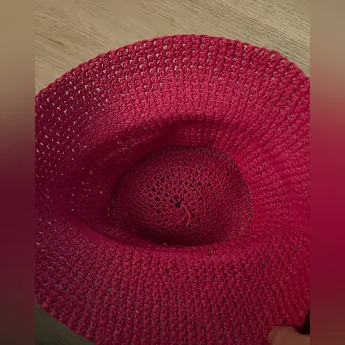 Vintage Pink Beaded Woven Bucket Hat