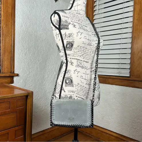 Dorse In Pelle Distressed Metallic Italian Leather Gun Metal Crossbody Silver