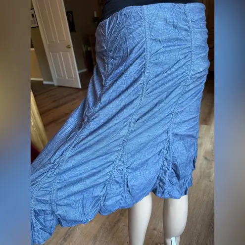 NWOT Surrealist MIDI Draped Stretching Skirt Blue Size S (1)