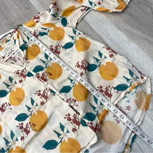 Trovata Quincy Blouse orange fruit womens Beige (small) peasant boho casual