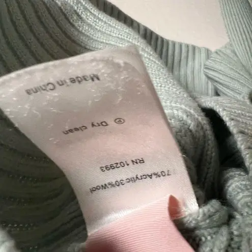 Marissa Webb Mint Green Blue Wool Ribbed Knit Cardigan Wrap Sweater Size Small