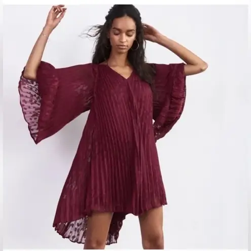 Anthropologie  Toulon pleated mini dress boho gypsy Medium