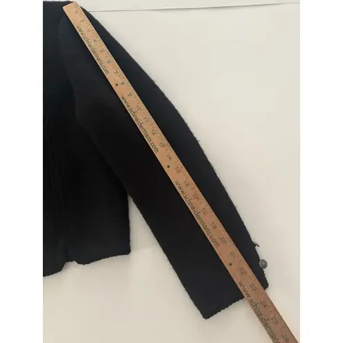 Vintage Carroll Reed Size 12 Black Wool Cardigan Sweater Jacket Quiet Luxury NEW