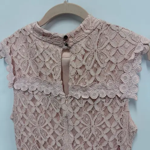 Julia Jordan blush lace sleeveless mockneck dress size 10