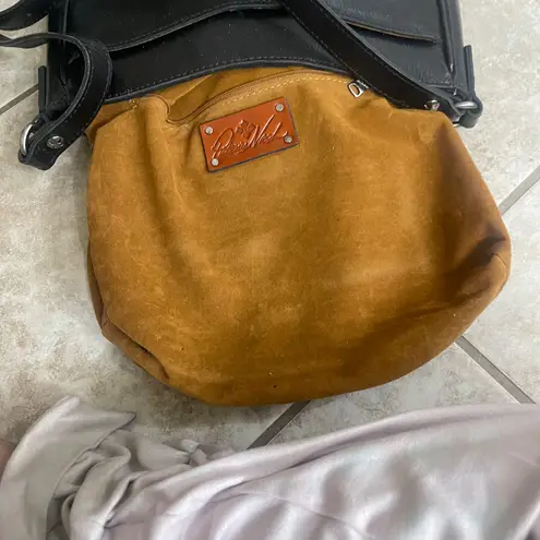 Patricia Nash Emeline Vintage Distressed Leather pure crossbody black EUC