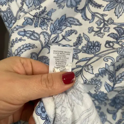 J. Jill Cotton Tencel Modal Soft Touch Knit Top Long Sleeve Sz M Tall Blue Size M