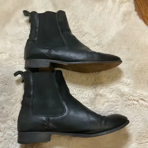 Frye  Carly Chelsea Pull On Boots Womens 8.5 Black Leather