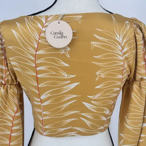 Revolve Camila Coelho  Marcia Top Size Xsmall Long Sleeve Blouse Yellow $148