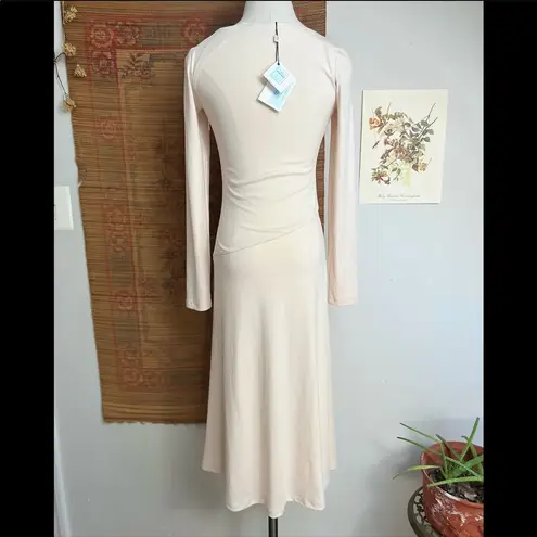 Egreis Brand By Egreis NWT Audrina Cream Fit Flare Long Sleeve Midi Dress Small