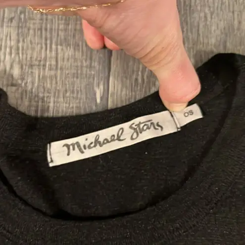 Michael Stars Michael Star OS black cotton blend mid length sleeve top NWOT w/ stretch