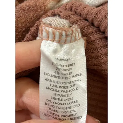 Planet Gold Sweater Women's XS Brown Pullover Long Sleeve Casual Crew Neck