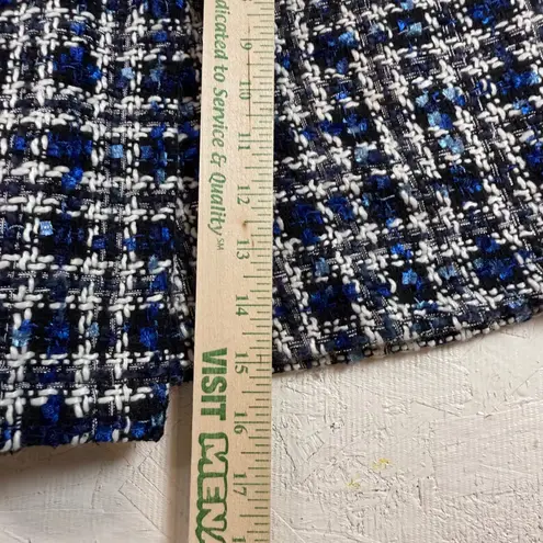 Charlotte Ronson New York Tweed Shorts Skirt Blue White Black Womens Medium