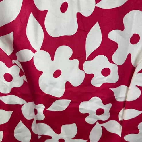 Luca Luca Dress Size 10 Red and White Floral Cotton Sheath Made in Italy