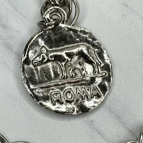 Vintage Roma Coin Charm Silver Chain Belt One Size (OS) Roman Statement ✨