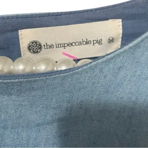 The Impeccable Pig Chambray Wrap Mini Dress Medium