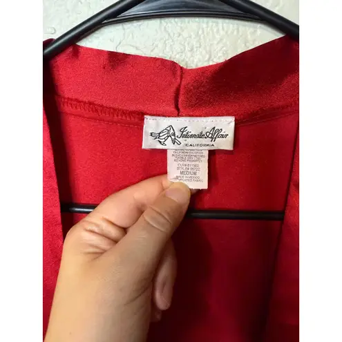 Intimate Affair Red Satin Robe Set Nightgown Sleepwear Lingerie Medium M