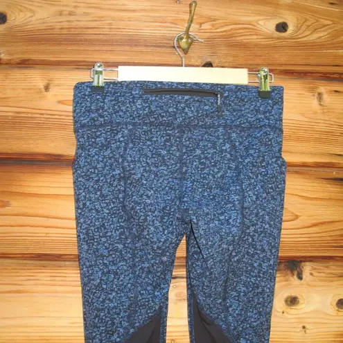 Lululemon Pace Revival Crops Leggings 22" Daisy Dust Illuminight Black / Black Blue Size 6