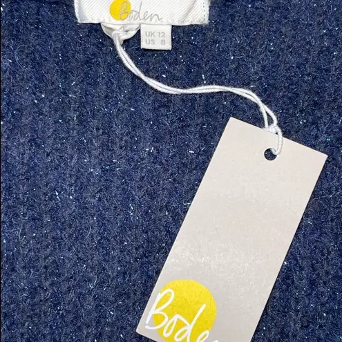 Boden USA NWT! Boden Wool Blend Navy Sparkle Knit V-Neck Knit Sweater Size 8